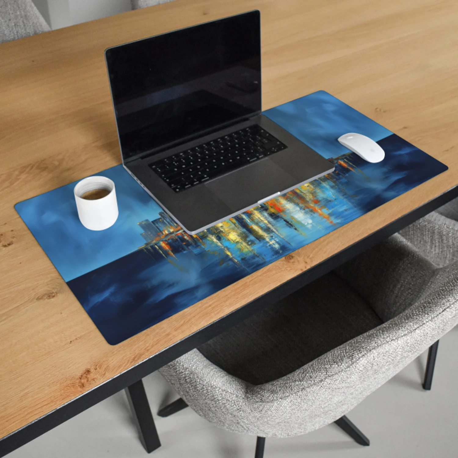 Skyline Toronto - Water - Stadslichten - Toren Muismat XXL klein -sfeer1