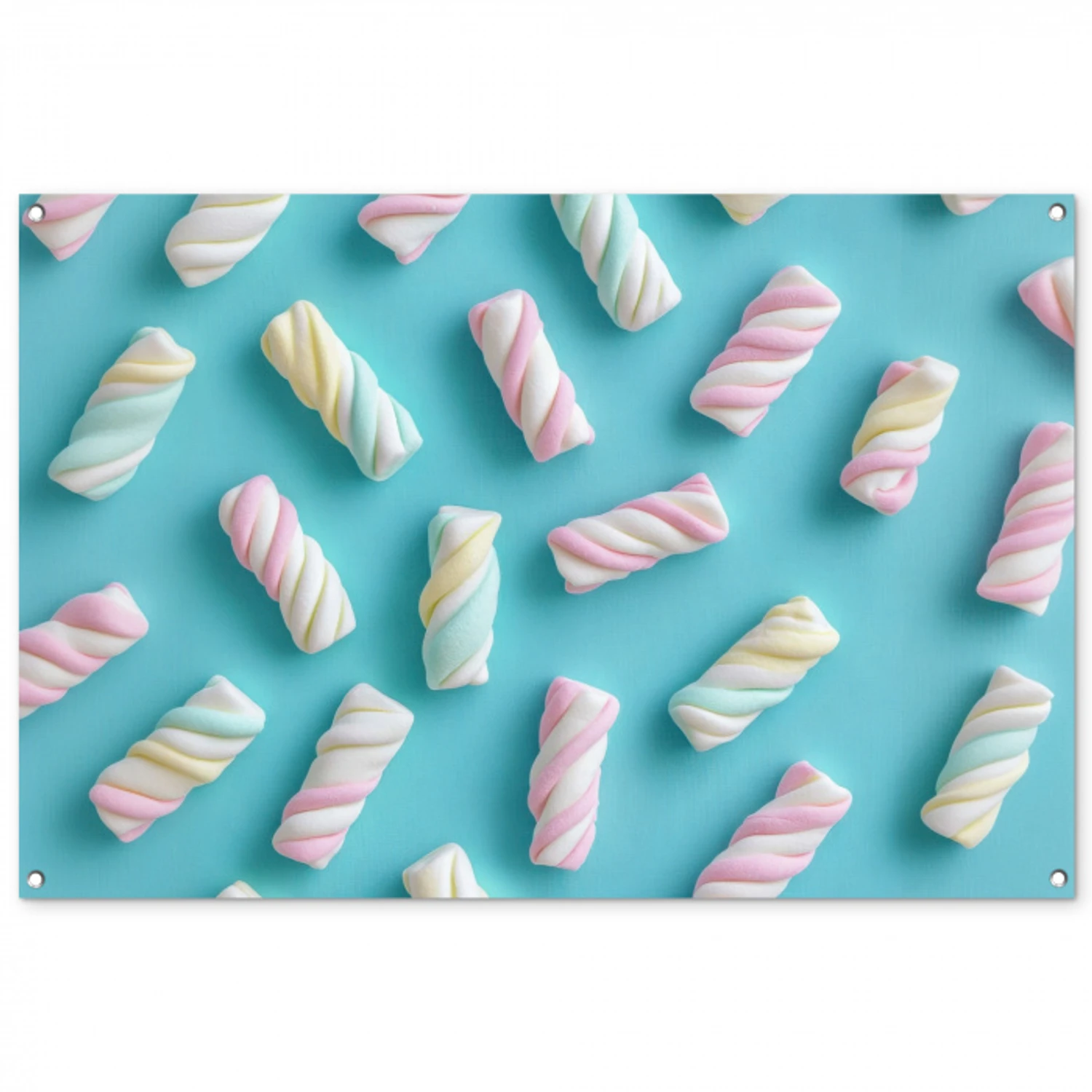 Spekjes - Pastel - Snoep - Blauw tuinposter los doek groot -3d