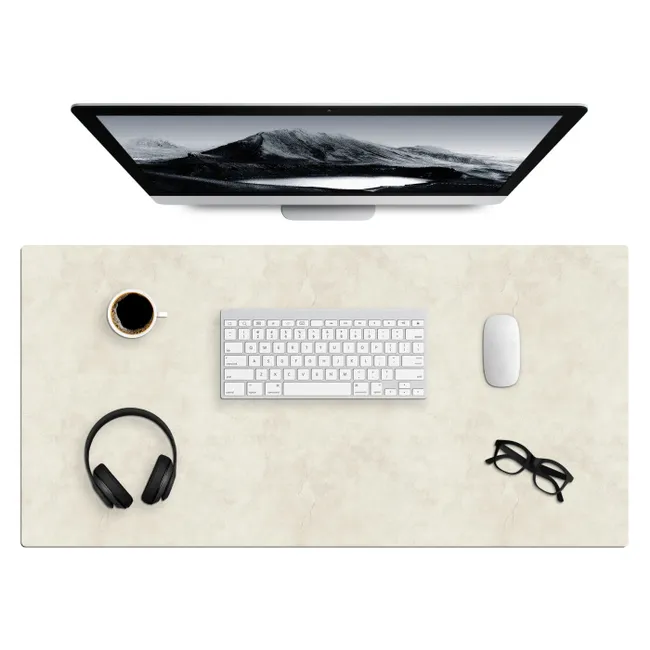 Desk Mat - Cream - Smooth - Concrete