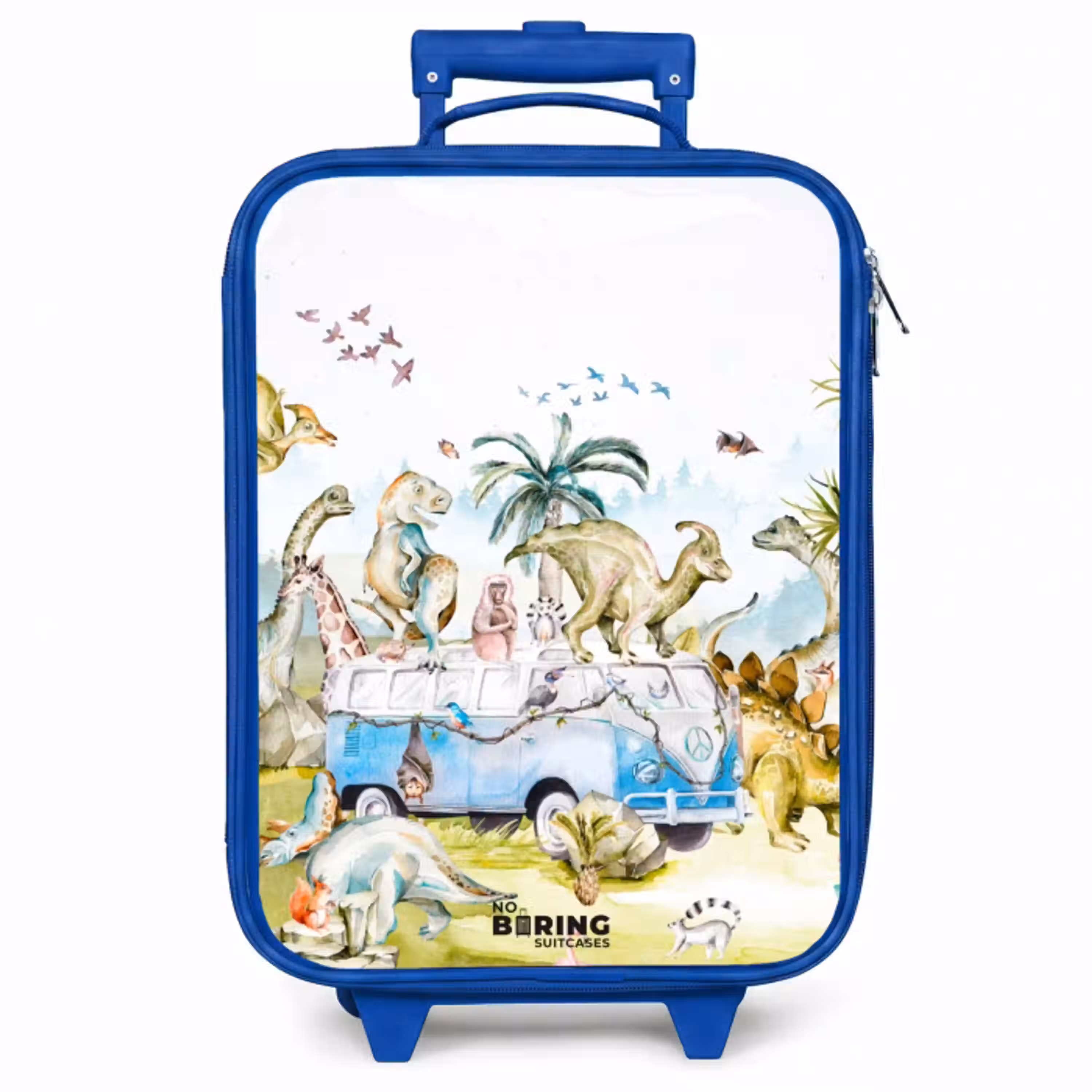 Busje met dino's Kinderkoffer - Blauw klein -zzz_website3d