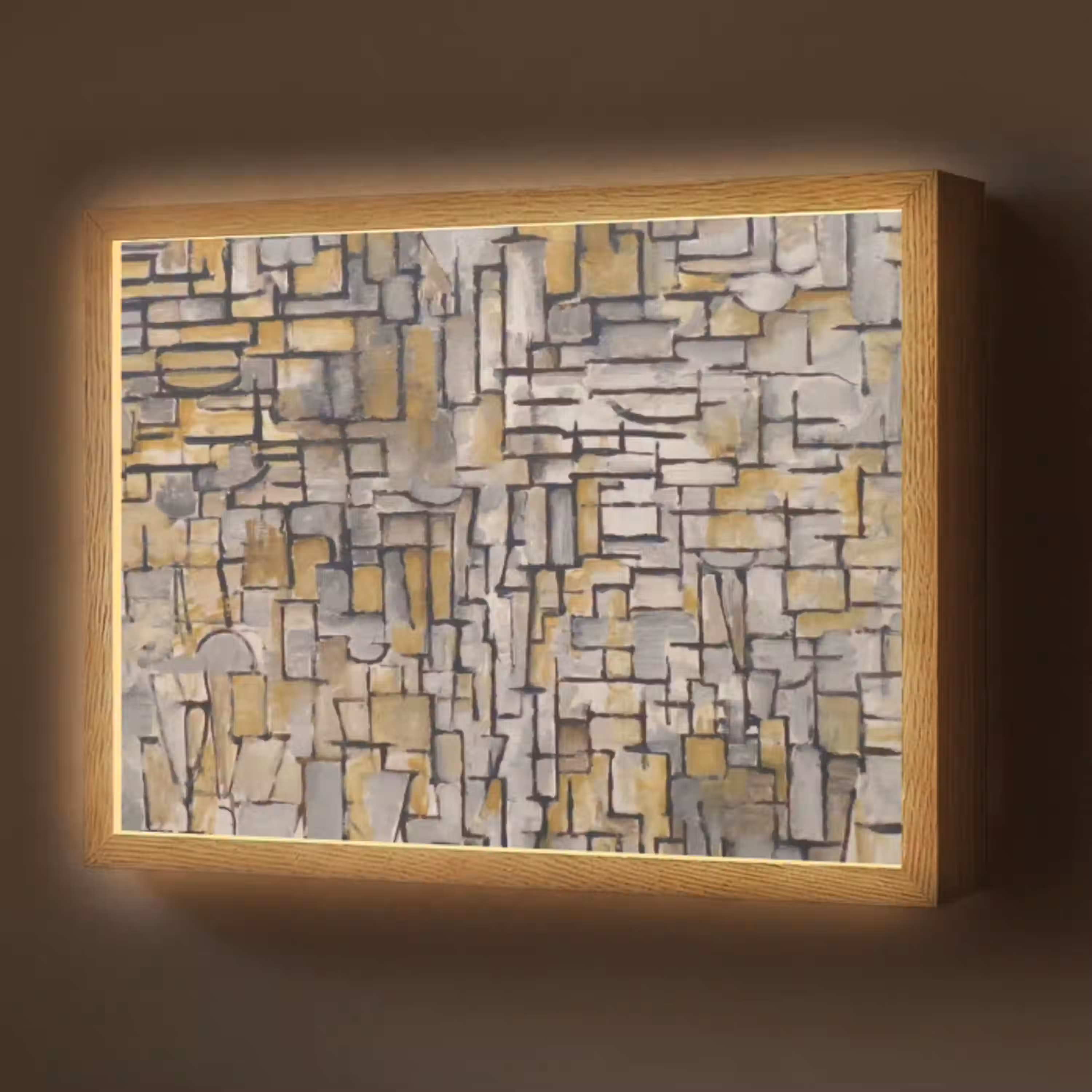 Mondriaan - Kunst - Oude meesters - Tableau I Light Box met batterij (Wandlamp) middel -z3d_website