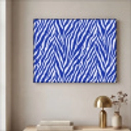 Zebra - Patroon - Kobalt - Blauw Textielframe zwart klein 947 -sfeer2