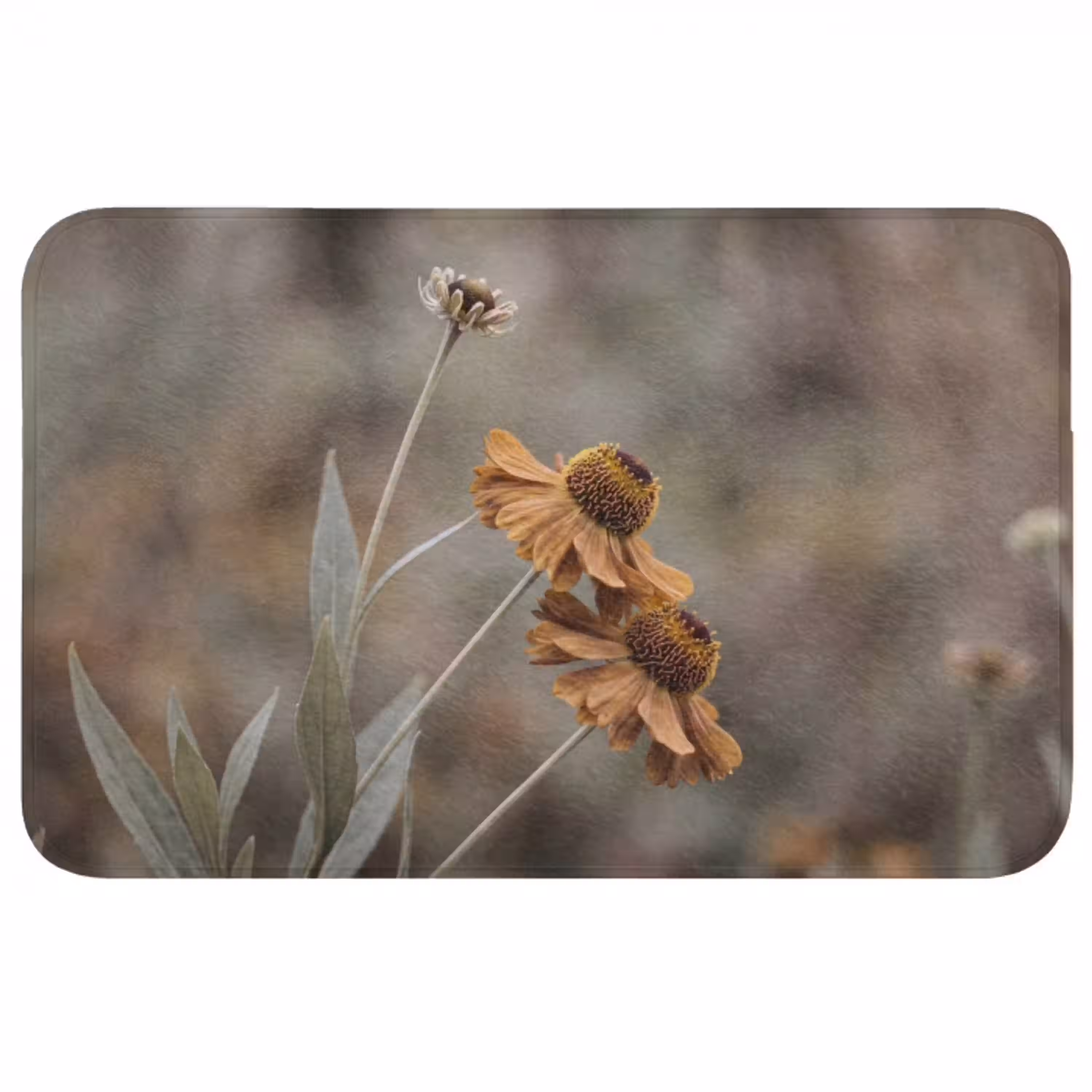 Zonnehoed - Droogbloemen - Geel - Warm Badmat middel -3d