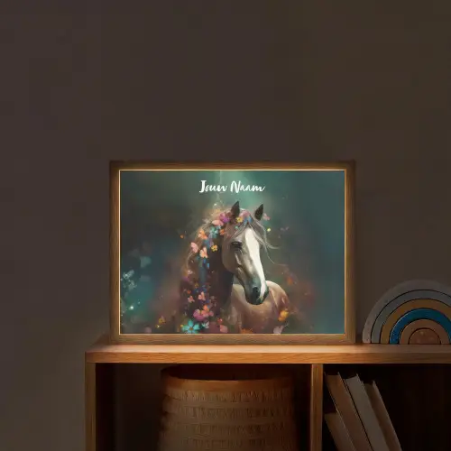 Dieren - Paard - Natuur - Vlinder - Bloemen Light Box met batterij (Wandlamp kind) middel -sfeer1_kind