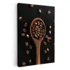Hout - Zwart - Koffiebonen KitchenYeah - Keuken - Canvas klein -3d