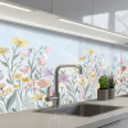 Weidebloemen - Illustratie - Kleurrijk keuken achterwand 2 middel -3d_schuin
