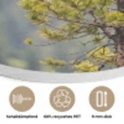 Uil - Oehoe - Bomen - Natuur Akoestische PET Vilt - Rond klein -closeup_DE