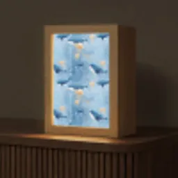 Walvissen - Oceaan - Blauw Light Box met kabel (Tafellamp) klein 925 -z3d_website