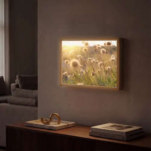 Planten - Natuur - Bloemen - Zon - Horizon Light Box met batterij (Wandlamp) middel -sfeer1