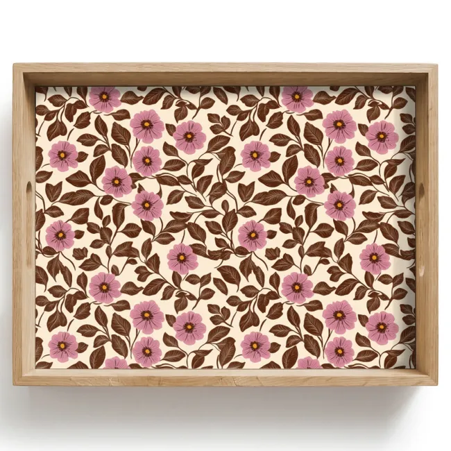 Tray - Flowers - Leaves - Colorful