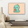 Dino - Boba - kawaii - Oranje canvas 2cm klein -sfeer6