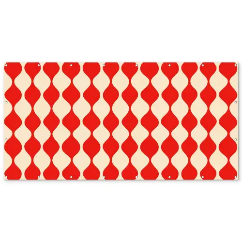 Golvend patroon - Retro - Rood - Beige Balkonbeschermer Duitsland klein 596 -zz_3d