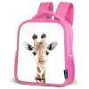 Gerrie Giraffe Kinderrugzak - Roze middel -schuin