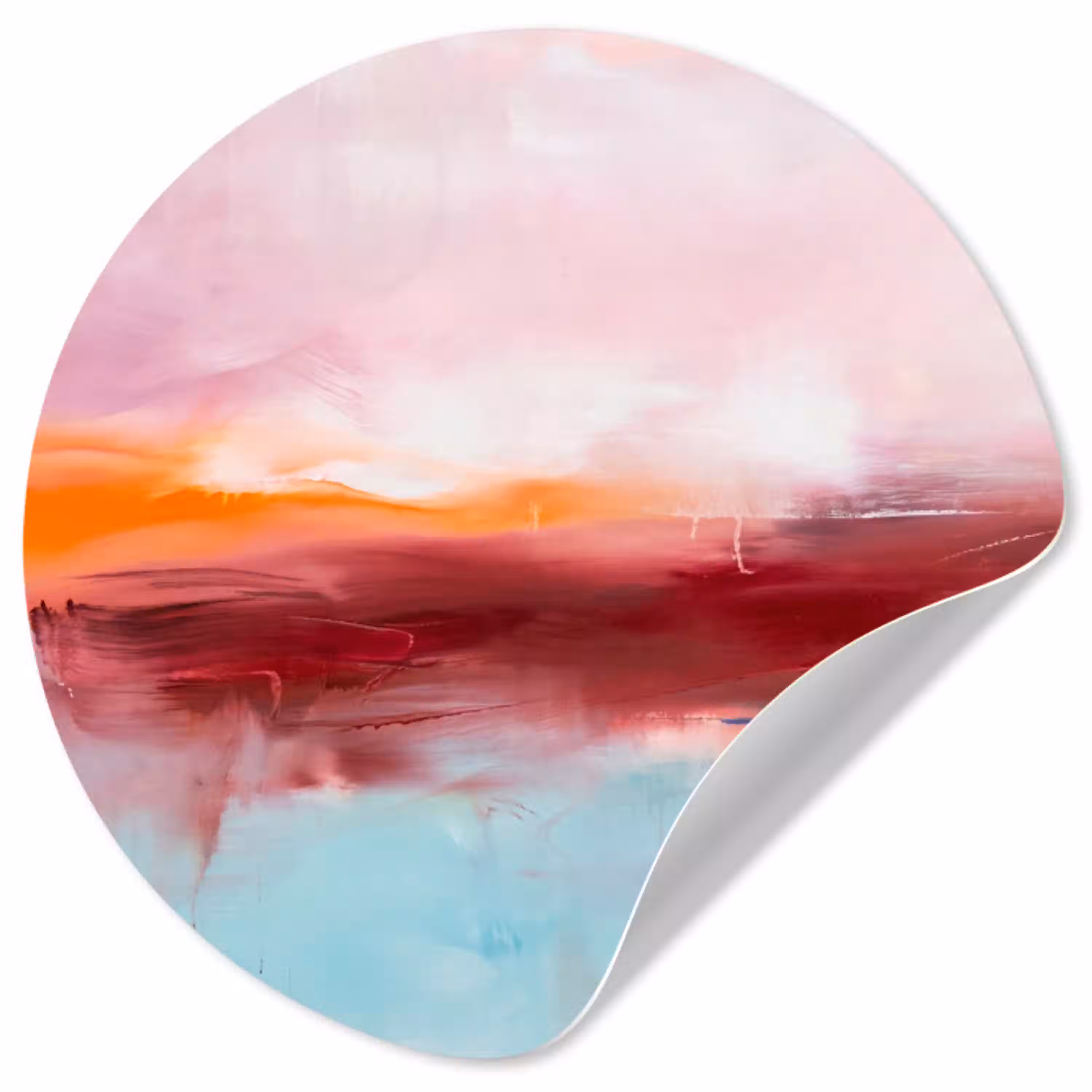 Abstract - Kleuren - Modern - Kunst - Roze Wandcirkel behangsticker klein -3d