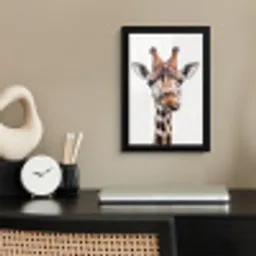 Jongens - Giraffe - Dieren - Kop - Portret - Kind - Meisjes fotolijst zwart zonder passe partout klein -sfeer1