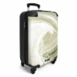 Abstract - Penseelstreken - Golven - Groen NBS - Handbagage koffer - Volwassenen Unisex middel -productfoto_3d