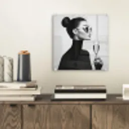Vrouw - Champagne - Modern plexiglas 5mm klein -sfeer1