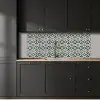 Tegel - Patroon - Blauw - Beige keuken achterwand 2 middel 871 -sfeer1