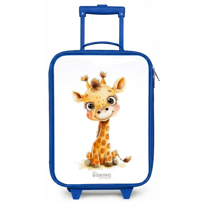 Baby giraffe Kinderkoffer - Blauw klein -zz3dotto