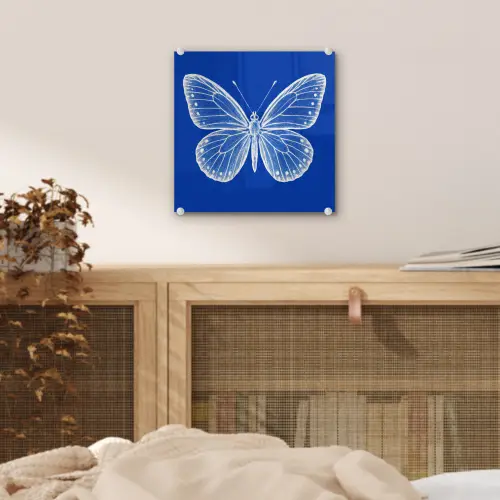 Vlinder - Wit - Getekend - Stippen plexiglas 5mm klein -sfeer4