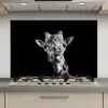 Giraffe - Dier - Zwart - Wit keuken achterwand spatscherm klein -3d_website