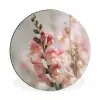 Bloem - Leeuwenbek - Roze - Stengel Wandcirkel aluminium klein -3d