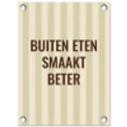 Buiten - Quote - Strepen - Zomer tuinposter los doek klein -3d
