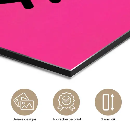 Minimalistisch - Oog - Roze aluminium wit klein -closeup_NL