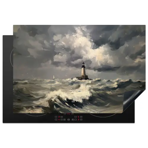Vuurtoren - Golven - Storm Inductie beschermer vinyl 3mm klein -3d