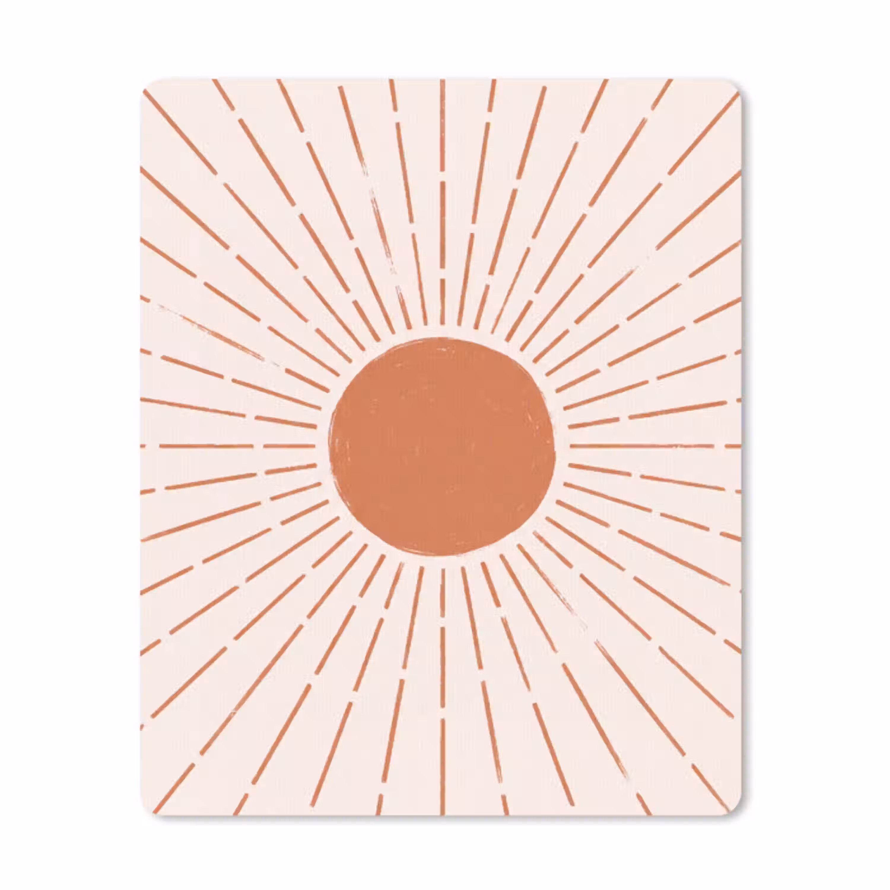 Zon - Stralen - Abstract - Terracotta - Modern muismat rubber klein -3d
