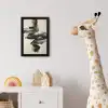 Golven - Penseelstreken - Beige - Minimalistisch fotolijst zwart zonder passe partout klein -usfeer4_kinderkamer