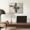 Golven - Penseelstreken - Beige - Minimalistisch PET vilt klein -sfeer5