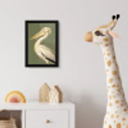 Pelikaan - Wit - Vogel - Klassiek - Natuur fotolijst zwart zonder passe partout klein -usfeer4_kinderkamer