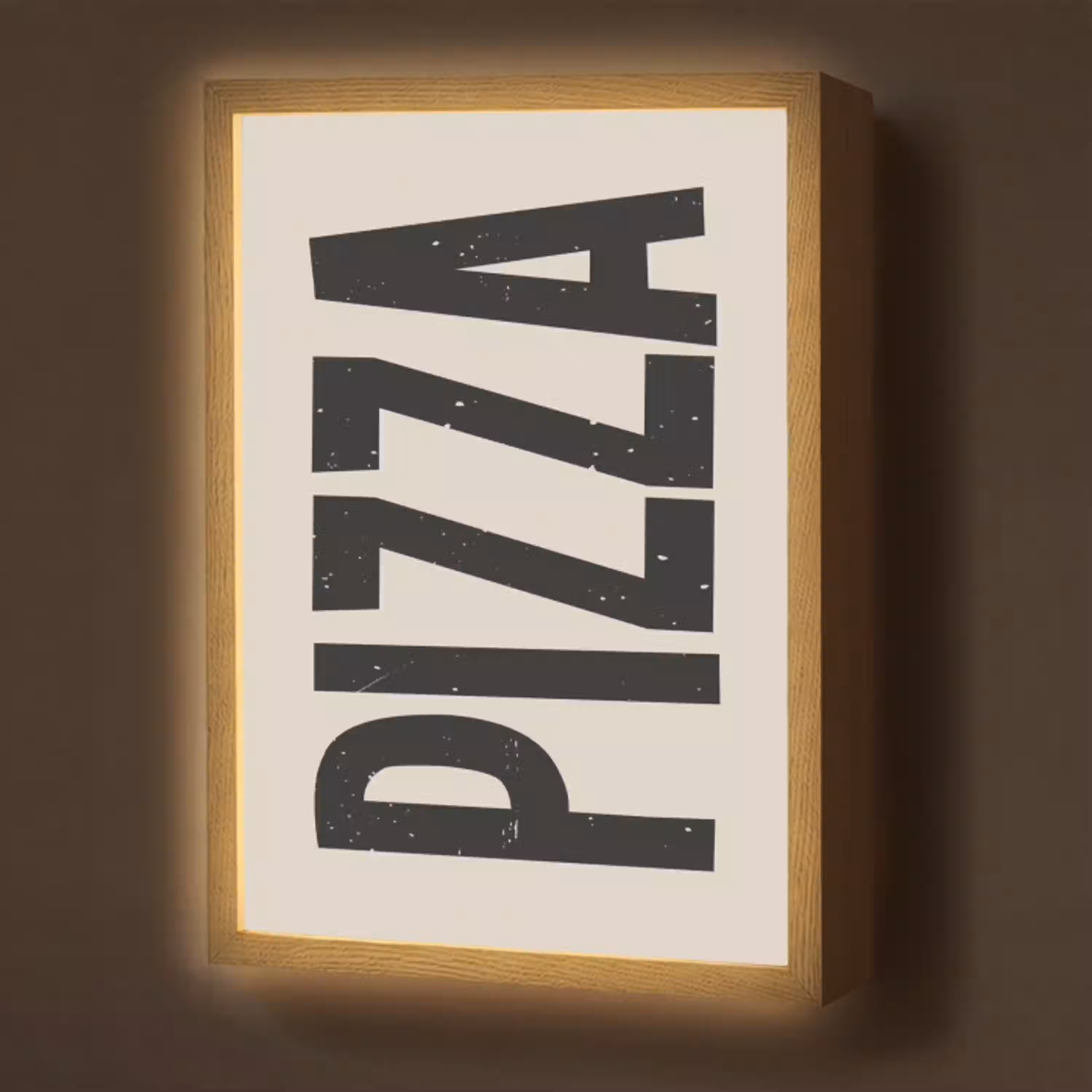 Pizza - Decoratie - Japandi - Vintage Light Box met batterij (Wandlamp) middel -z3d_website