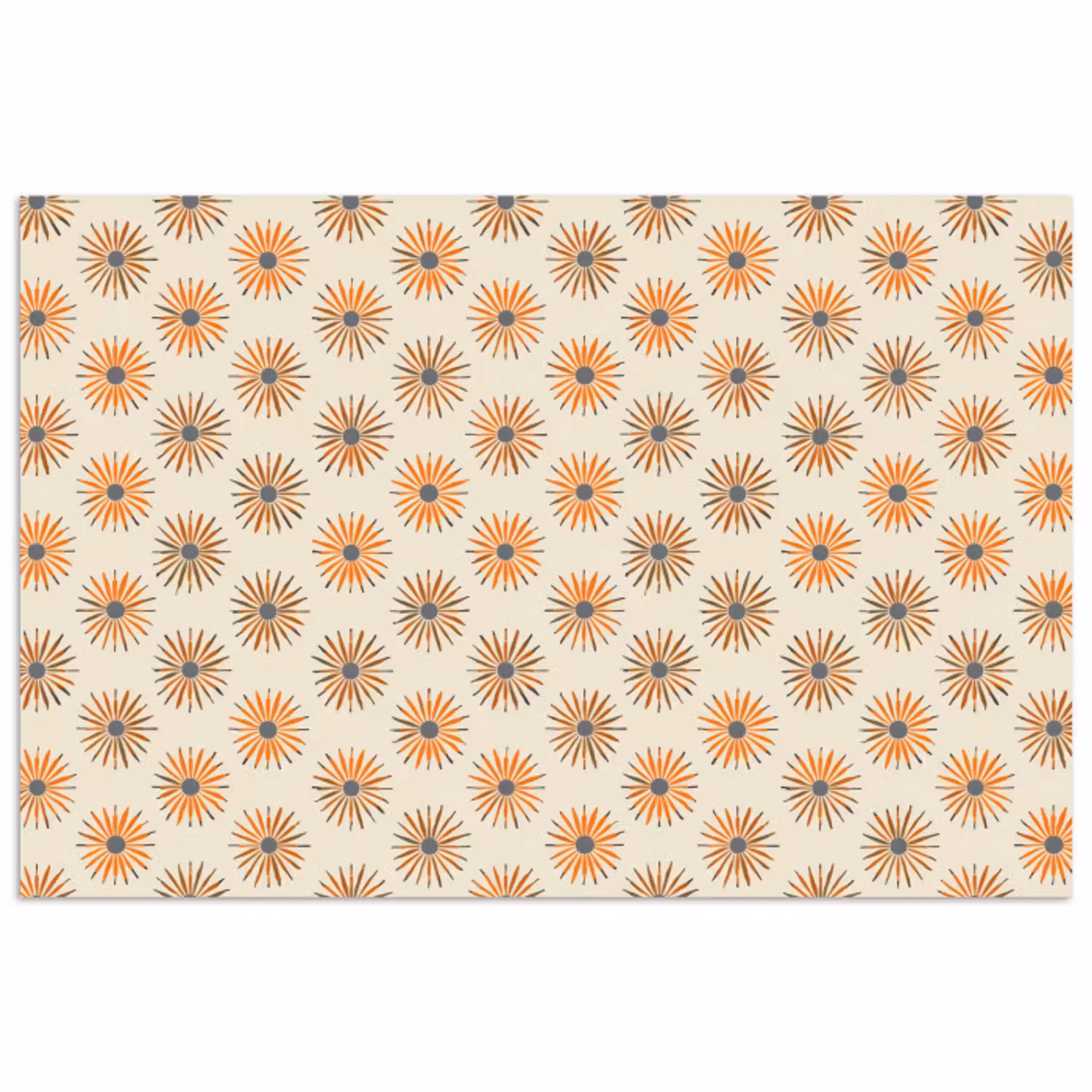 Madelief - Patroon - Oranje poster papier klein 62 -3d