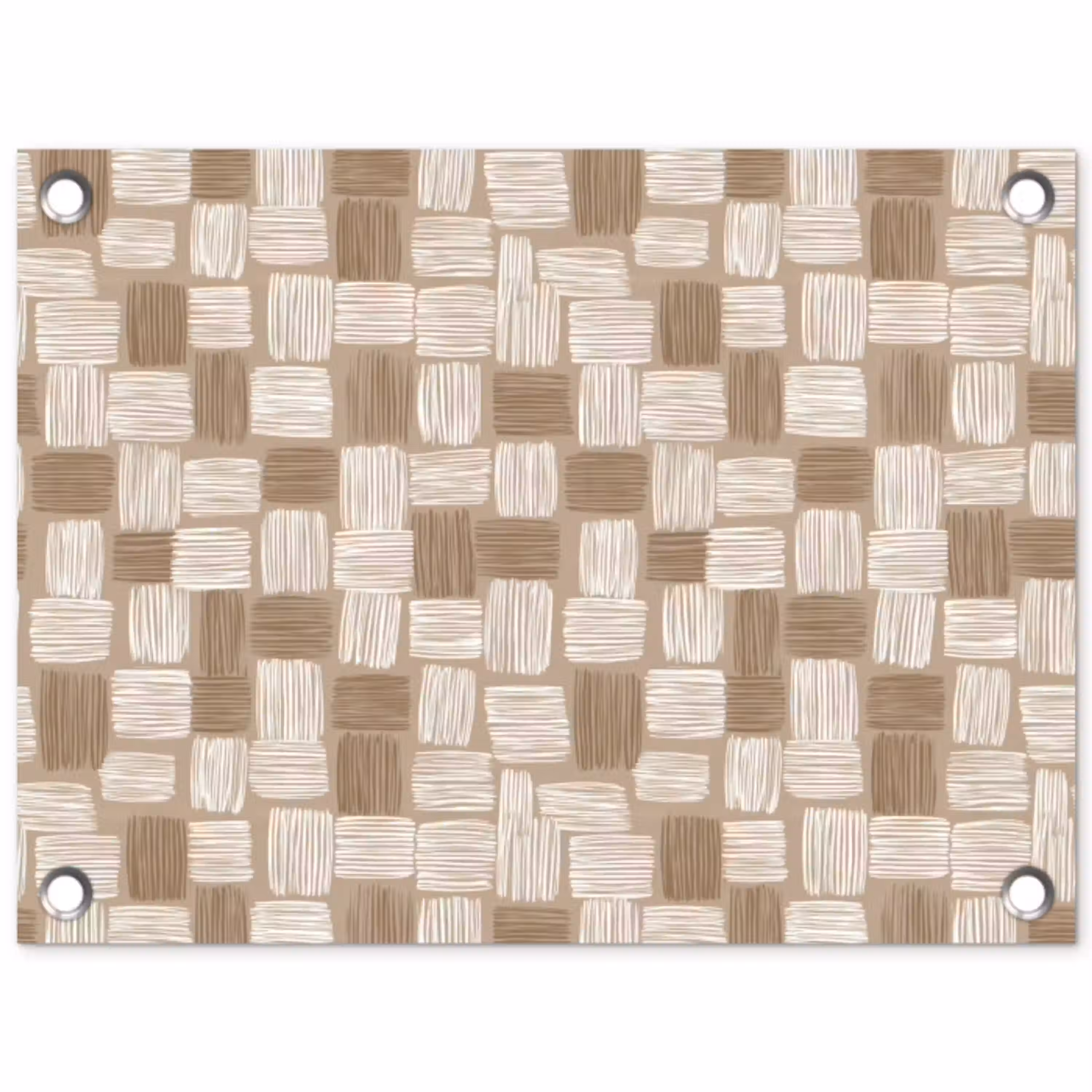 Blok - Patroon - Bruin tuinposter los doek klein 239 -3d