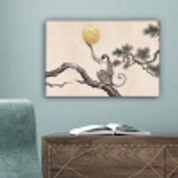 Aap - Maan - Goud canvas 2cm klein -sfeer4