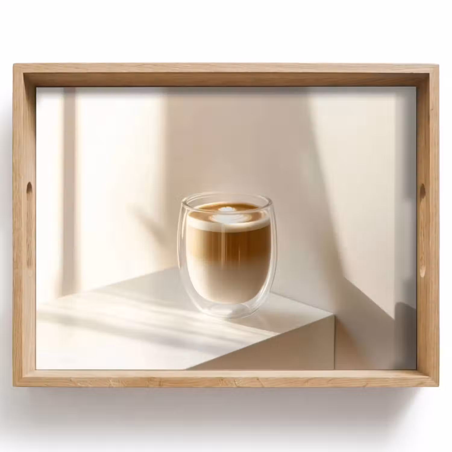 Dienblad - Mok - Latte - Minimalistisch - Schaduw