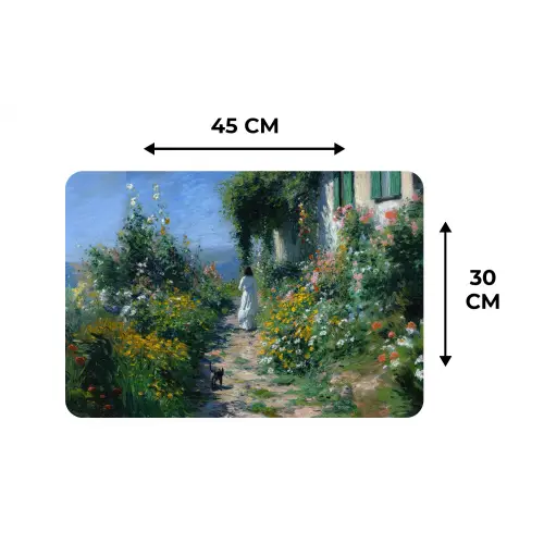 Kat - Vrouw - Bloemen - Huis Placemat vinyl groot -specs