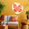 Vlinder - Minimalistisch - Roze Wandcirkel Organisch Plexiglas middel -sfeer4
