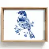Vogel - Delfts blauw - Illustratie - Bloemen Dienblad Rechthoek middel -z3d_shopping