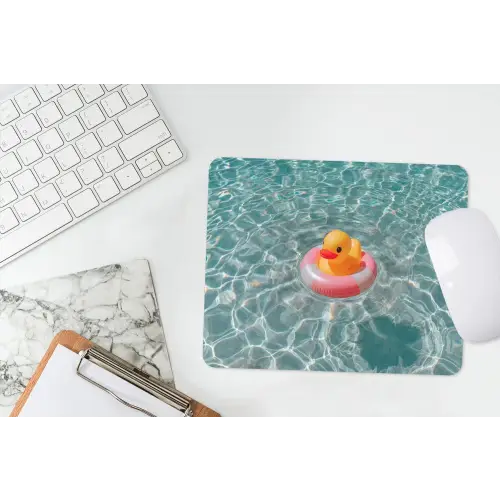 Badeend - Zwemband - Geel muismat rubber klein -witbureau