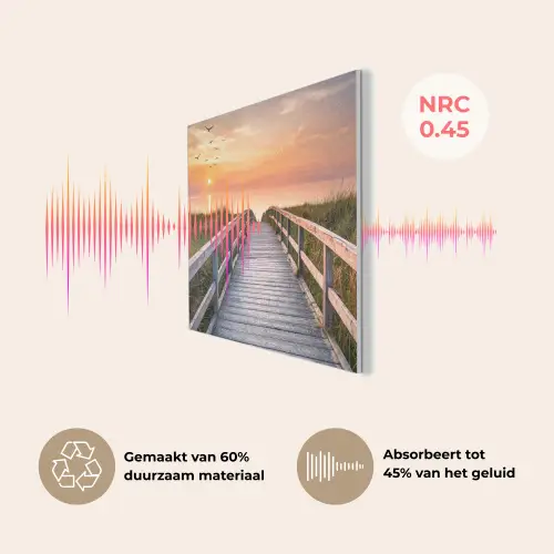 Zonsonderang - Zee - Pad - Gras - Duin - Vogels PET vilt klein -USP_NL