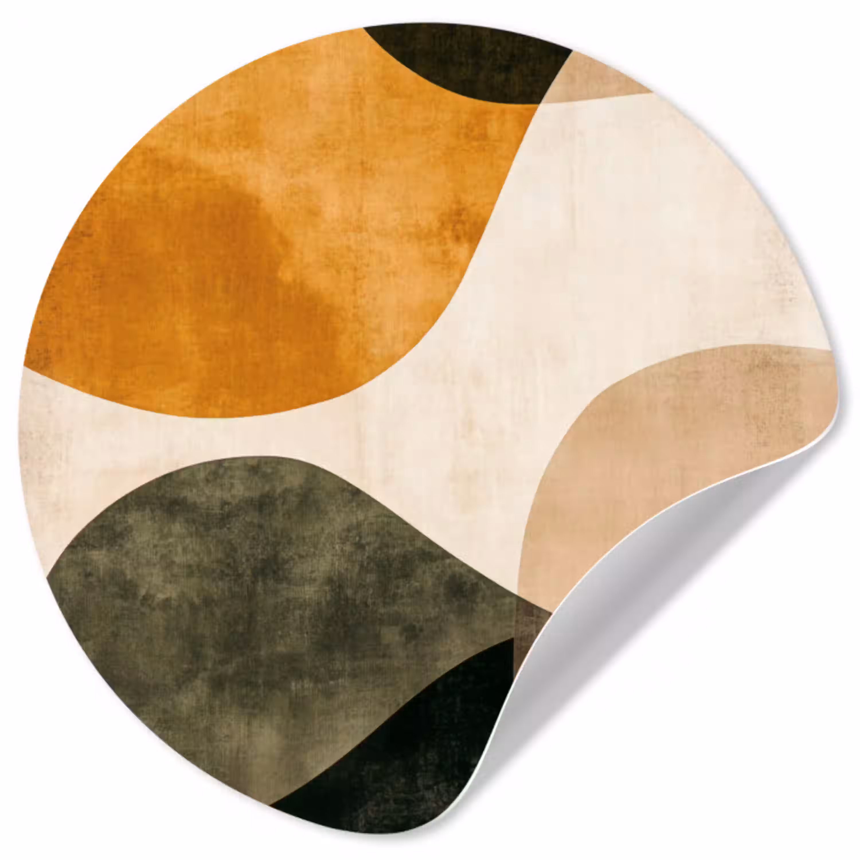 Vormen - Okergeel - Abstract Wandcirkel behangsticker klein -3d