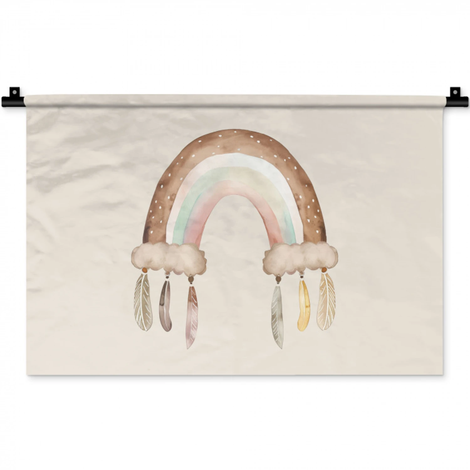 Regenboog - Bohemian - Boho - Pastel kleuren Wandkleed katoen klein -zz3d