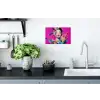 Vrouw - Portret - Abstract - Paars Muursticker klein -keuken
