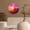Steiger - Water - Zon - Roze - Horizon Wandcirkel kunststof plaat 5mm dik klein -sfeer1