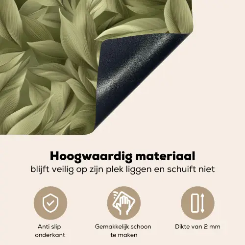 Bladeren - Modern - Groen Inductie beschemer met haakjes klein 777 -ky-onderkant-nl