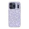 Bloemenpatroon - Paars - Wit - Bloemen Telefoonhoesje iPhone 17 Pro klein -3d