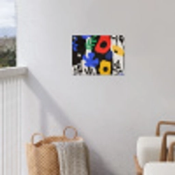 Bloemen - Bladeren - Abstract - Zwart tuinposter los doek klein -sfeer8